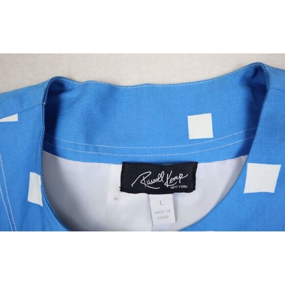 RUSSELL KEMP NEW YORK - WOMEN'S BLUE PRINT 3/4 SLEEVE JACKET - SIZE L - Picture 4 of 6